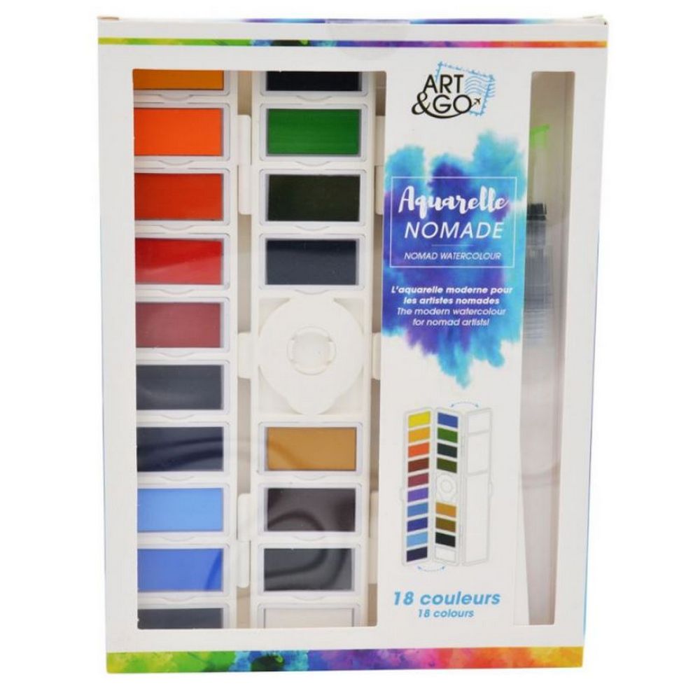 ART & GO Palette Aquarelle Accordéon - 18 couleurs