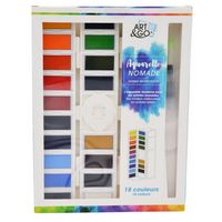 ART & GO Palette Aquarelle Accordéon - 18 couleurs