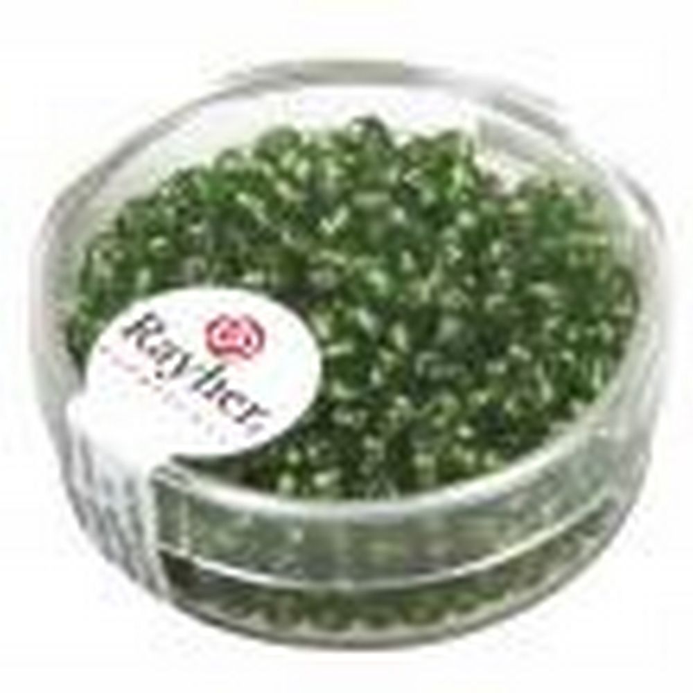 Rocailles,2,6 mm ø,av.garniture d'argen vert moyen